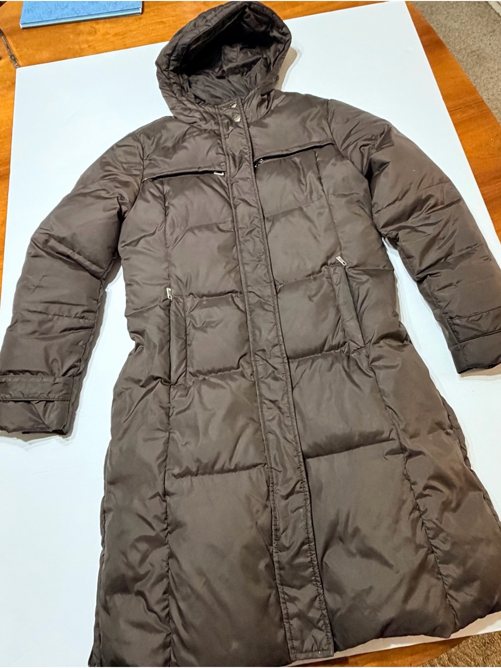 MICHAEL Michael Kors Long Hooded Puffer Coat - Brown